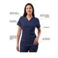 thumbnail image 3 of Adar Pro Scrubs For Women - Elevated V-Neck Scrub Top - P4212 - Navy - XL, 3 of 7