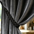 thumbnail image 5 of Tarmeek 2 Pack Blackout Curtain Tiebacks, Durable Cotton and Linen Blend, No Drill Decorative Holdbacks, Light Blocking Curtain Accessories for Bedroom Living Room, Black, 2 Pieces, 5 of 6