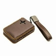 thumbnail image 2 of Vitodeco Leather Remote Key Fob Cover Case Protector Holder Compatible with Polestar - 4 Buttons, Brown, 2 of 5