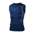 thumbnail image 7 of Ceisia Mens Geometric Print Quick Dry Sleeveless Compression Gym Athletic Tank Top (Navy L) Father's Day Gift, 7 of 7