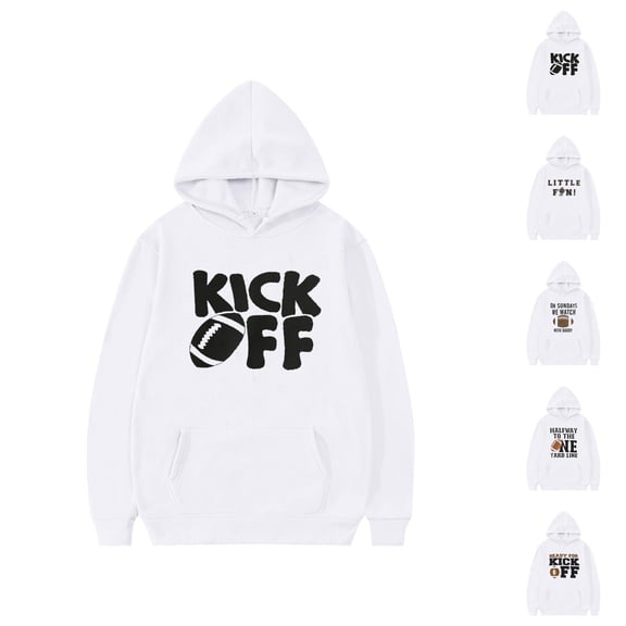 Solid Color Boys Sweatshirts Child Toddler Boys Girls Long Sleeve Rugby Football Letter Prints Warm Hoodie Pullover Tops Kids Outfits Sweat Suit Sweatshirt for Kids
