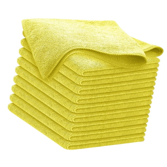 Tnarru 10 Pieces Microfiber Cleaning Cloths Dish Cloth for Pots Countertops Kitchen Yellow