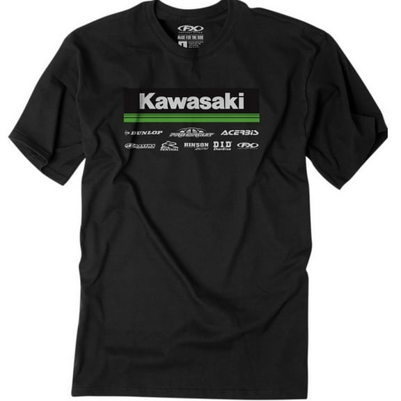 Factory Effex Kawasaki Racewear Mens Short Sleeve T-Shirt Black XXL