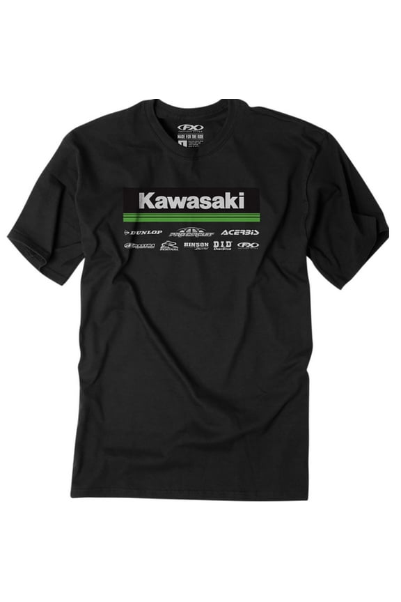 Kawasaki Racewear Mens Short Sleeve T-Shirt Black XXL