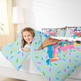 thumbnail image 3 of Castle Fairy Baseball Ice Cream King Size Comforter Sets 3pcs, Graffiti Splash Comforters King Size, Blue Pink Teal,1 Comforter and 2 Pillowcases, 3 of 6