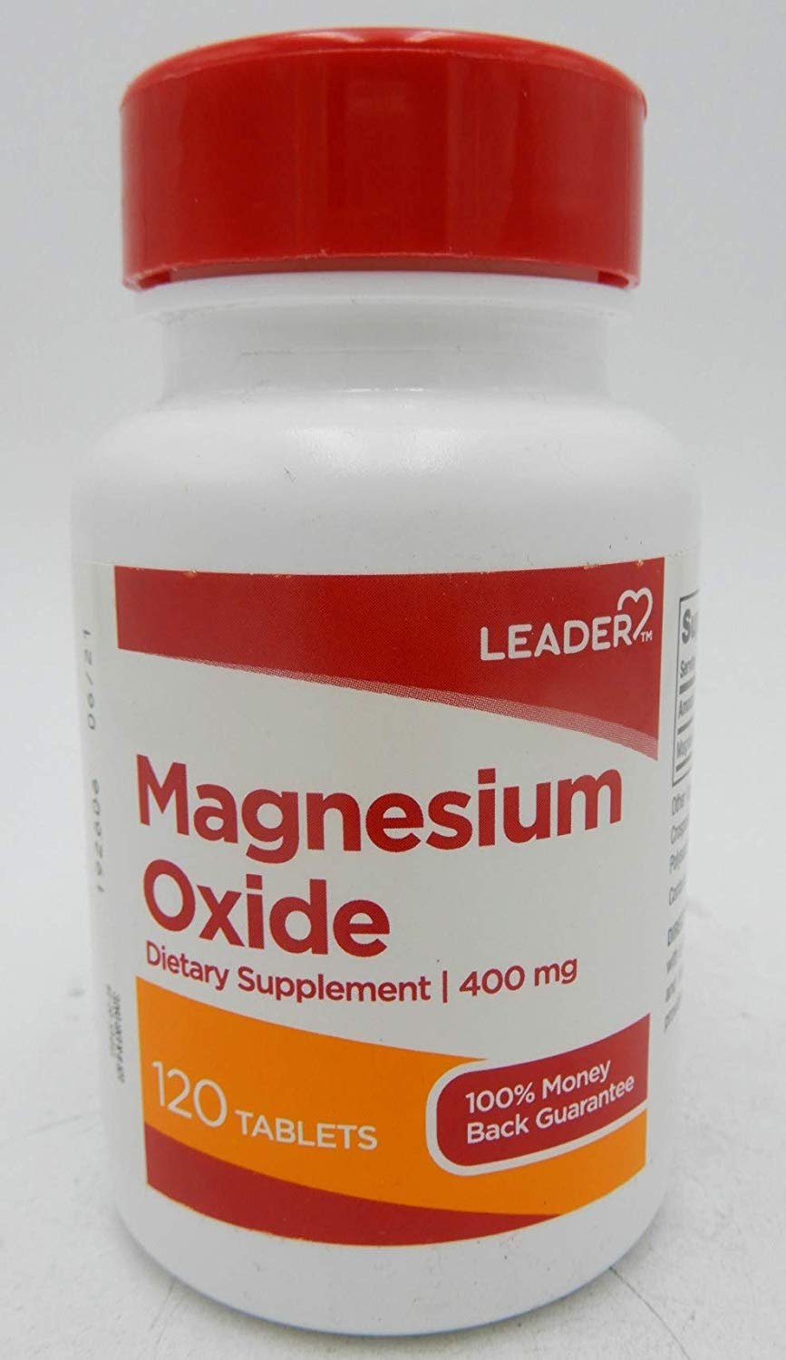 LEADER Magnesium Oxide Dietary Supplement 400MG 120 Tablets Walmart