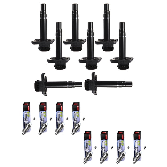Set of 8 ISA Ignition Coils and 8 Denso Spark Plugs Compatible with 2003 Audi A6 3.0L V6 2976cc Replacement for UF274