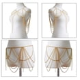 thumbnail image 3 of Conjunto de cadena para el cuerpo en capas Cadenas de cintura de playa Accesorios para el cuerpo de moda Joyería para mujeres y niñas Oro, 3 of 5