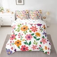 thumbnail image 2 of Feelyou Child Flower Floral Twin Bedding Sets 7-Piece, Cartoon Leaf Plant Bedding Comforter Set, Cute Princess Theme Reversible Sheet Sets, Ultra Soft Bedroom Decor, 2 of 8