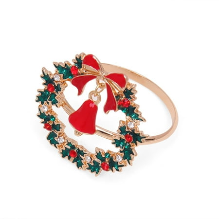 

Merry Christmas Elk Tree Bell Napkin Ring Christmas Table Decorations for Home Xmas Ornaments Navidad Party Supplies Noel 2024 (S)