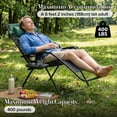 thumbnail image 4 of EDX Zero Gravity Chair XL Padded Folding Outdoor Recliner with Headrest & Cup Holder Tray, Adjustable 0–170°, Heavy Duty Steel Frame, Patio Lawn Beach Lounge Chair, Green, 4 of 8