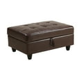 thumbnail image 3 of Lifestyles Sectional 3 PC Brown Faux Leather Right -Facing Chaise Storage Ottoman, 3 of 4