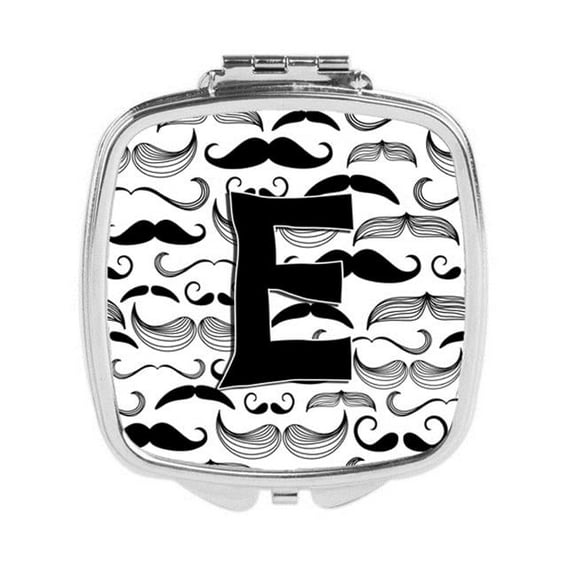 Letter E Moustache Initial Compact Mirror