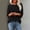 Black, variant on Women Raglan Crew Neck Vertical Waffle Rib Knit 3/4 Flare Sleeve Pullover Top, Soft Heather Solid Loose Curved Hem Casual Blouse for Fall Winter Daily Office Loungewear Outfits (Khaki,S)