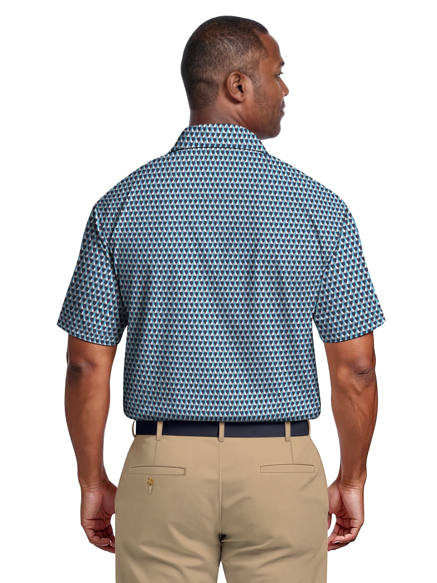 Ben Hogan Men's & Big Men's Performance Large Geometric Short Sleeve Polo Shirt, Sizes S-5XL