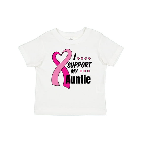 Inktastic Breast Cancer Awareness I Support My Auntie with Pink Ribbon Boys or Girls Baby T-Shirt