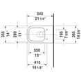 thumbnail image 4 of Duravit 2222090092 Happy D.2 Dual Flush One-Piece Wall Mounted Washdown Rimless Elongated Toilet, 4 of 7