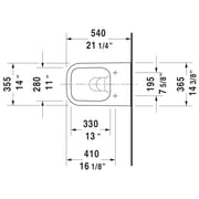Duravit 2222090092 Happy D.2 Dual Flush One-Piece Wall Mounted Washdown Rimless Elongated Toilet