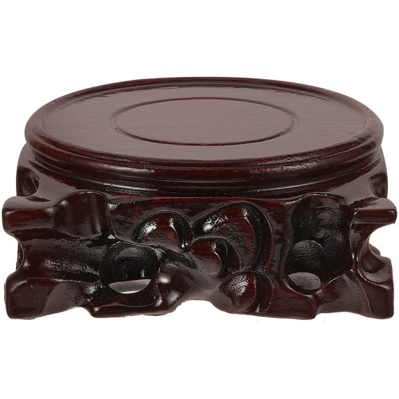 NICEXMAS Wood Vase Display Stand Wooden Pedestal Brown Teapot Rustic 1Pack