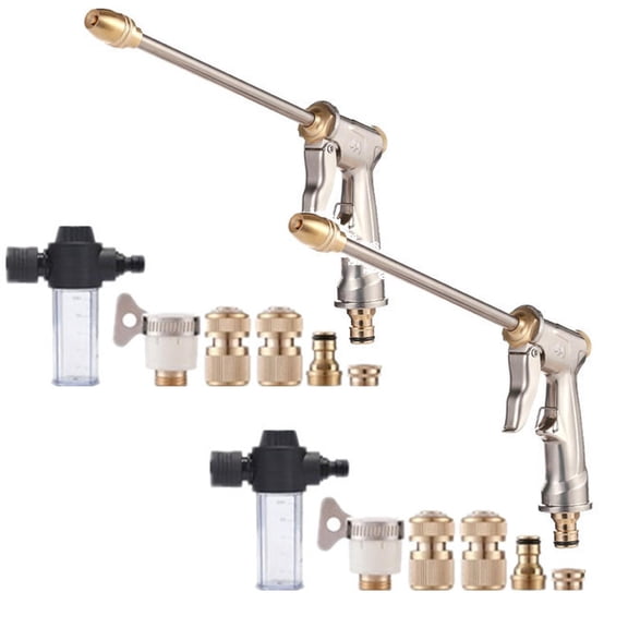 2Pcs Garden Hose Nozzle Festivalment Garden Hose Nozzle Pressure Washer Tool High Pressure Cleaner With 360° Rotating For Three Spray Modes Water Sprinklers Practical Home Decor