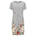 thumbnail image 4 of Fashion Women Summer Casual Short Sleeve V-Neck Floral Printed Dress, 4 of 5