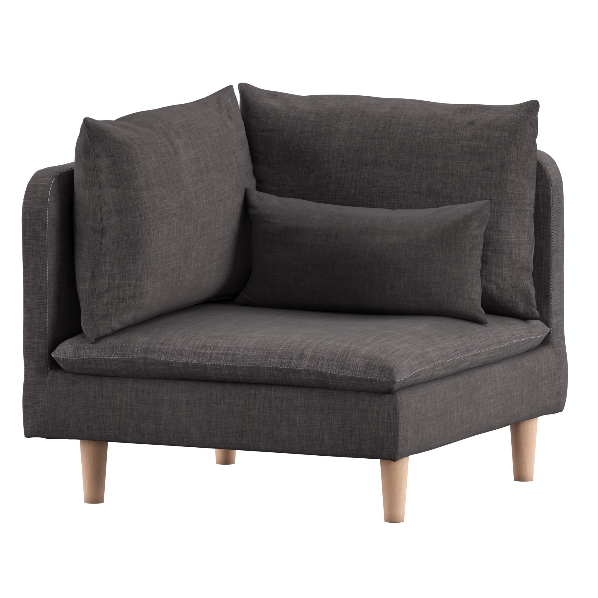Weston Home Castleberry Modular Mid-Century Fabric Corner Chair, Dark Grey Linen