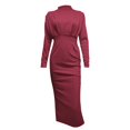 thumbnail image 1 of Gibobby Vestidos de sueter para mujer Vestido de trabajo para mujer, cintura sólida, elegante, manga de color, vestido de moda, vestido largo delgado para mujer(Rojo,XL), 1 of 2