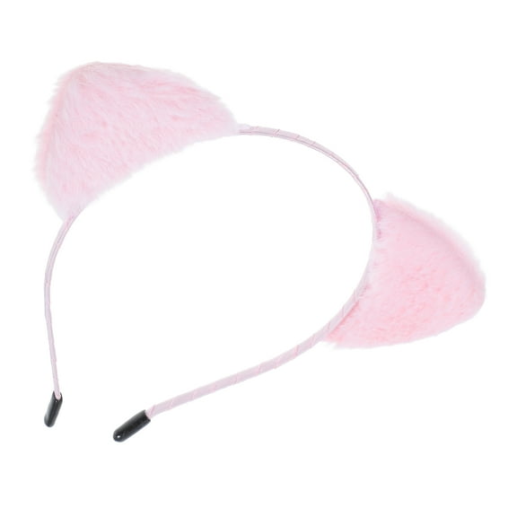 SWETRACE 1Set Pink Plush Cat Ears Headband Keeps Hair Dry for Women Washing Face