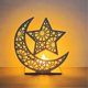 thumbnail image 2 of Wooden Crafts Ornament Lamp Middle East Festival Eid Decorative Lamp Moon Led Decorative Lamps, J, 2 of 5