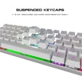 thumbnail image 6 of Motospeed Wireless Bluetooth/Wired 60% Mechanical Keyboard CK62 61 Keys Multi Color RGB LED Backlit Type-C Gaming/Office Keyboard for PC/Mac Gamer (Red Switch, White), 6 of 6