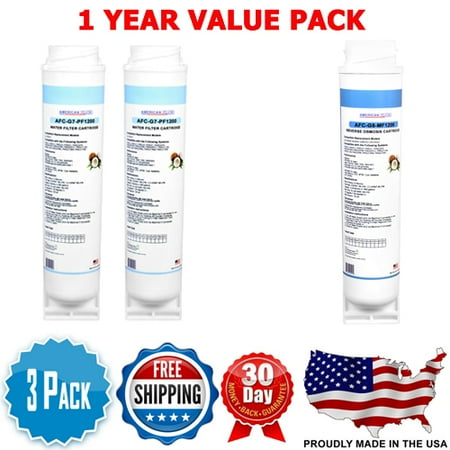 1 year Bundle (2 GE FQROPF Compatible Water Filters + 1 FQROMF Reverse Osmosis Membrane Compatible Water Filter)