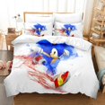 thumbnail image 3 of Juegos de ropa de cama Sonic con funda de almohada, ropa de cama con estampado 3D de Anime Harajuku, ropa de cama para cosplay, tamaño king, funda de edredón, traje de cama, 3 of 5