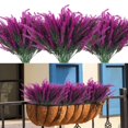 thumbnail image 3 of Spencer 8 Bundles Artificial Flowers Rose Red Flowers Lavender Bunches Plastic Faux Plants for Home Table Indoor Outdoor Decor, 3 of 11