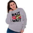 thumbnail image 4 of Fishing Largemouth Bass Bait Wait Unisex Plus Size Sweatshirt Brisco Brands 3X, 4 of 6