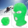 thumbnail image 2 of Men Women 3 Holes Full Face Mask Balaclava Hat Cap Knitted Outdoor Ski Windproof Beanie Hat, Fluorescent green, 2 of 9