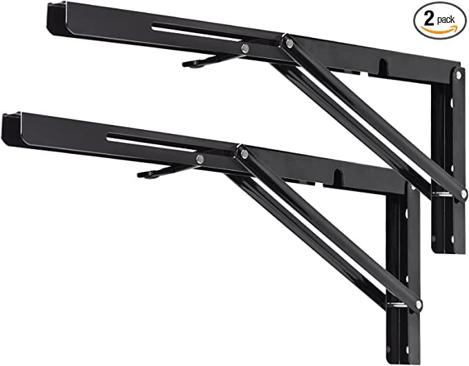 Folding Shelf Brackets, 18 Inch Heavy Duty Collapsible Shelf Bracket