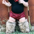 thumbnail image 2 of Diconna Girl's Faux Fur Leg Warmers Solid Color Soft Cozy Fuzzy Boot Cuff Cover Party Costumes, 2 of 4
