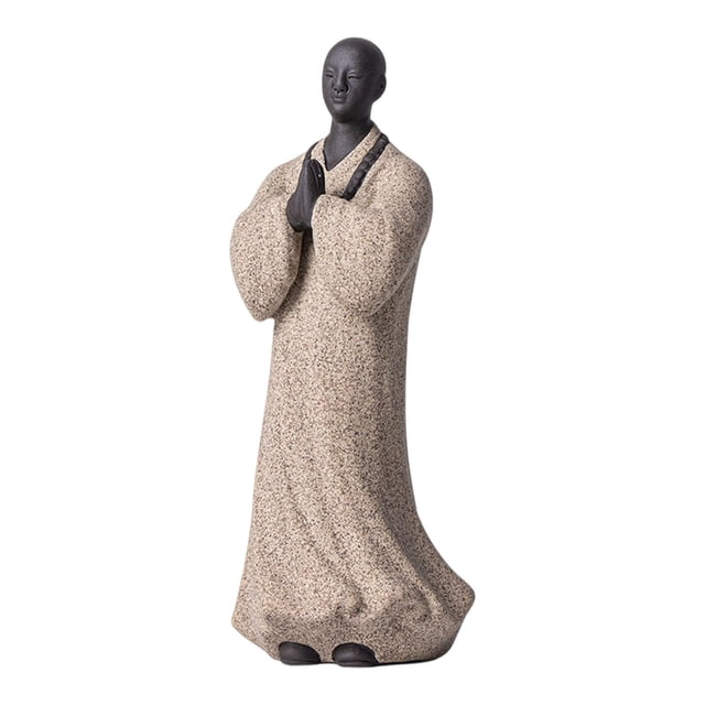 Estatua de Buda Pequeño, Adorno de Escritorio, Centro de Mesa, Tallado a Mano, Cerámica gris