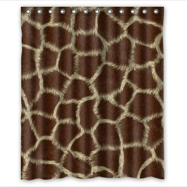 Greendecor Giraffe Skin Animal Print, Animal Print Shower Curtain Hooks