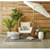 Better Homes and Gardens Ventura Boho Stationary Wicker Egg Chair