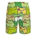 thumbnail image 6 of Kll Cartoon Frog Men'S Casual Summer Beach Shorts Hawaiian Shorts With Pockets-Large, 6 of 9