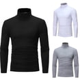 thumbnail image 3 of Lefu Chandail à Col Roulé Ajusté pour Homme à Manches Longues, Chandail Chaud en Tricot Extensible, 3 of 7