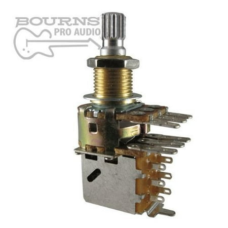 - Dual Mini Guitar Potentiometer w/ Push Pull Switch, 500K Audio, Knurled Split Shaft By Bourns