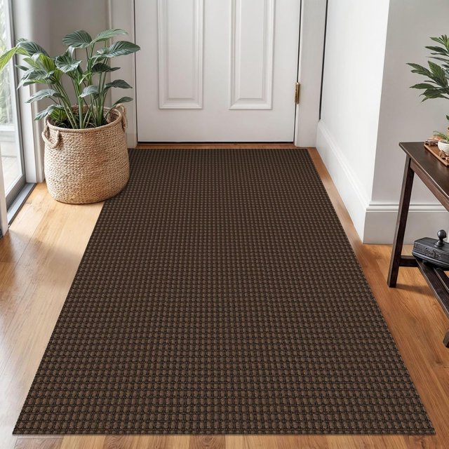 Braided Area Rug x Ft Washable Rugs for Entryway Throw Rugs Rubber Backed Boho Door Mat Indoor Entrance Cotton Kitchen Rugs Woven Front Door Rug for Foyer Living Room Tan/