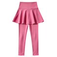 thumbnail image 4 of Girls Skirted Leggings 2 in 1 High Waisted Flowy Athletic Tennis Skirt Kids School Dance Tights, 4 of 8