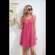 thumbnail image 5 of Vestido de Verano Sin Mangas con Cuello Redondo y Tirantes Finos con Bordado de Ojales para Mujer Rosa Roja L, 5 of 10