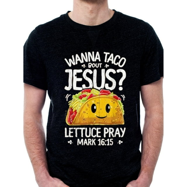 Camiseta Wanna Taco Jesus, camiseta de Jesucristo, camiseta de amor y paz, camiseta de taco con estampado de palabras divertidas, informal, cuello redondo, transpirable, novedosa, camiseta vintage Y2k