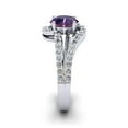 thumbnail image 3 of SuperJeweler 1.40 Carat Oval Shape Amethyst and Fancy Diamond Ring In Sterling Silver For Women, 3 of 6