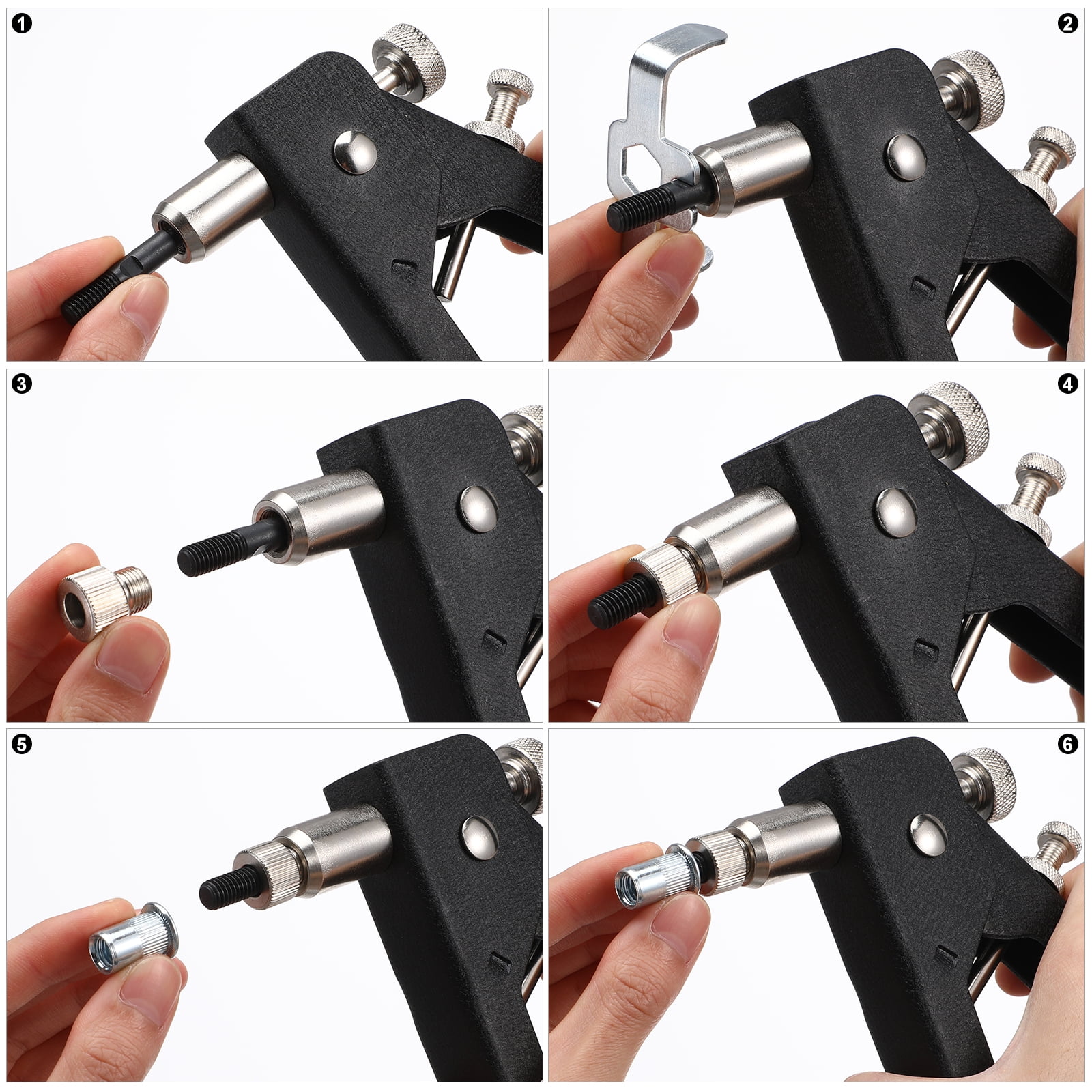 UKCOCO Rivet Nut Tool Kit Black Carbon Steel Complete and Portable 1Set