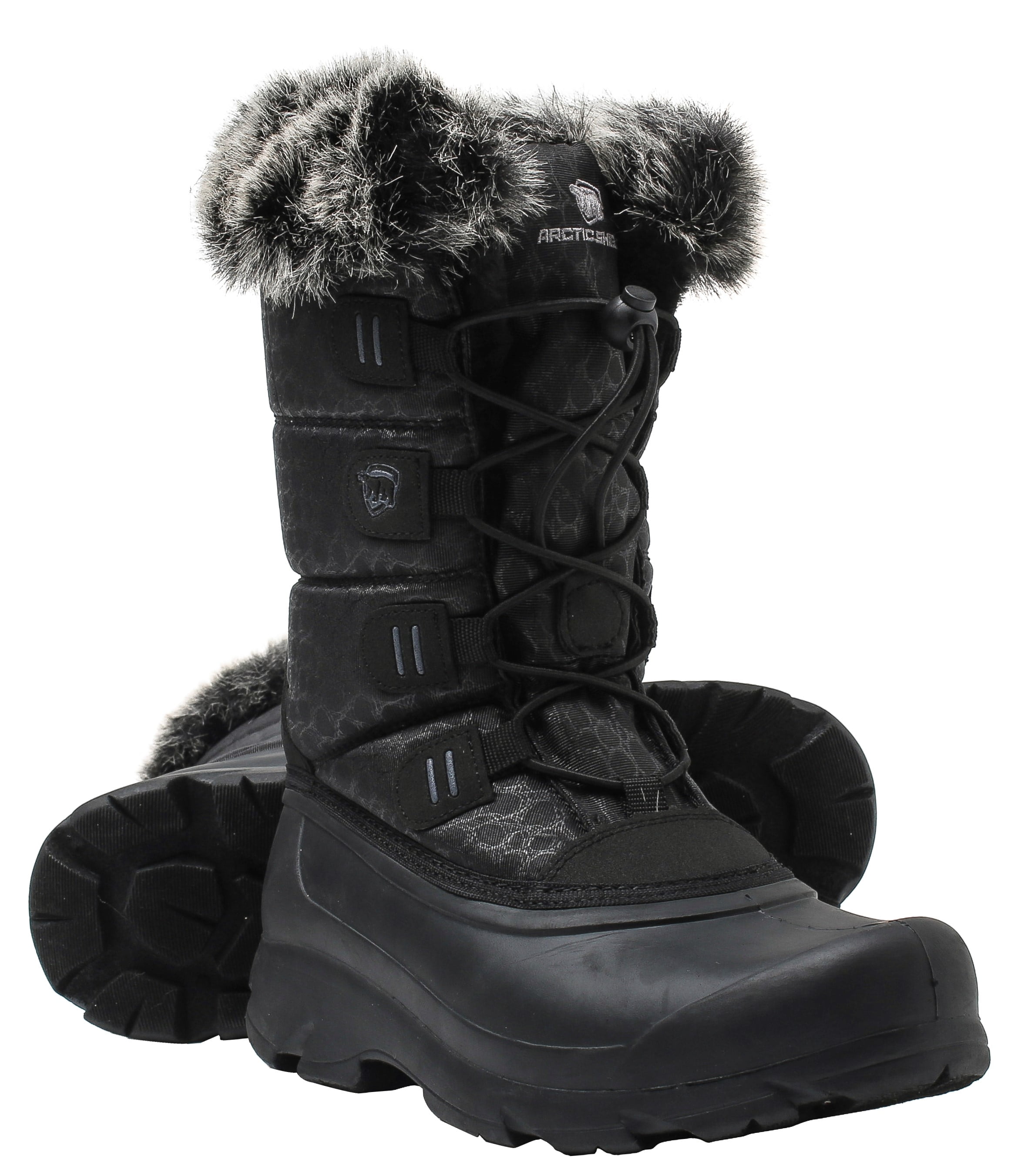 arcticshield women's waterproof memory foam fur winter snow boots
